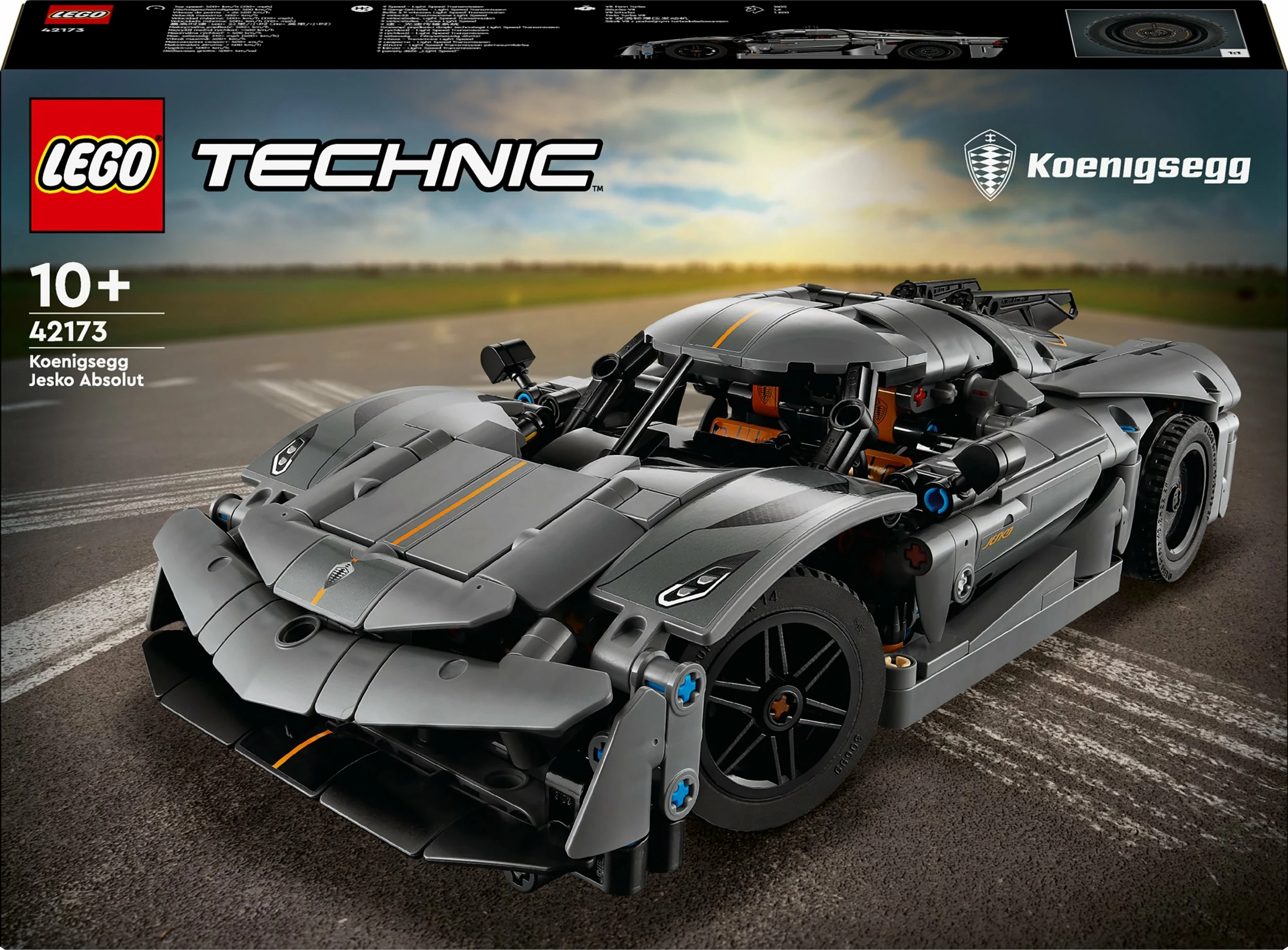 Set ndërtimi LEGO Technic Koenigsegg Jesko Absolut 42173, 801 pjesë, 10+, gri