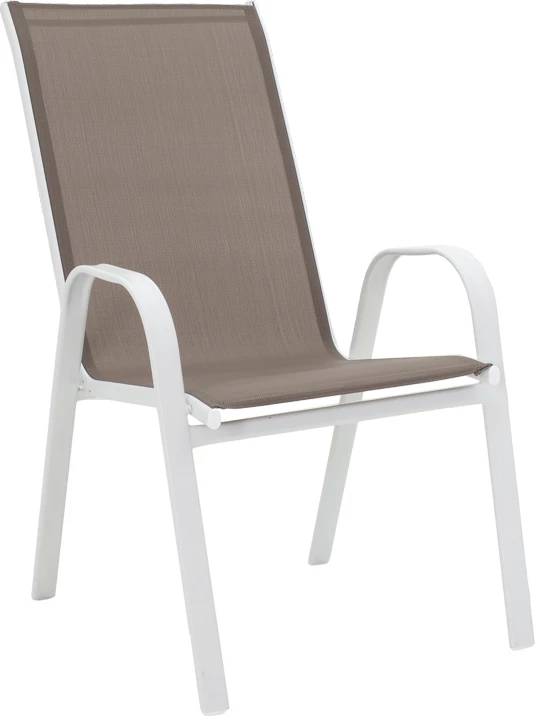 Tavolinë me karrige Valor-Calan I set prej 5 copash metalike bardhë-kafe 120x70x70cm