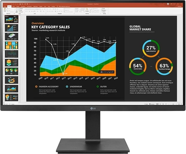 Monitor LG 27BQ75QB-B, 27", Quad HD, LCD, i zi