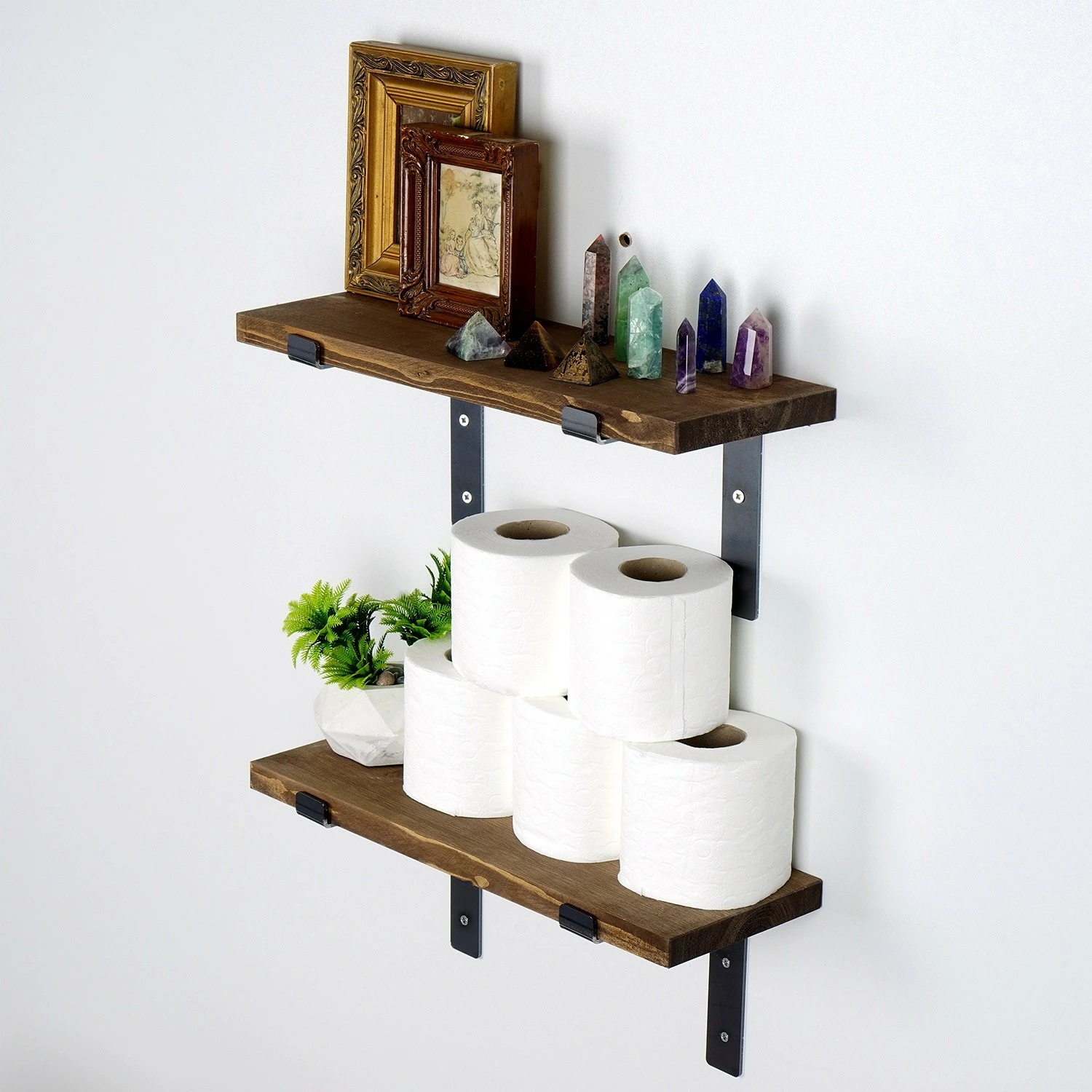 Raft dekorativ prej druri për mur, Hanah Home, Lam005