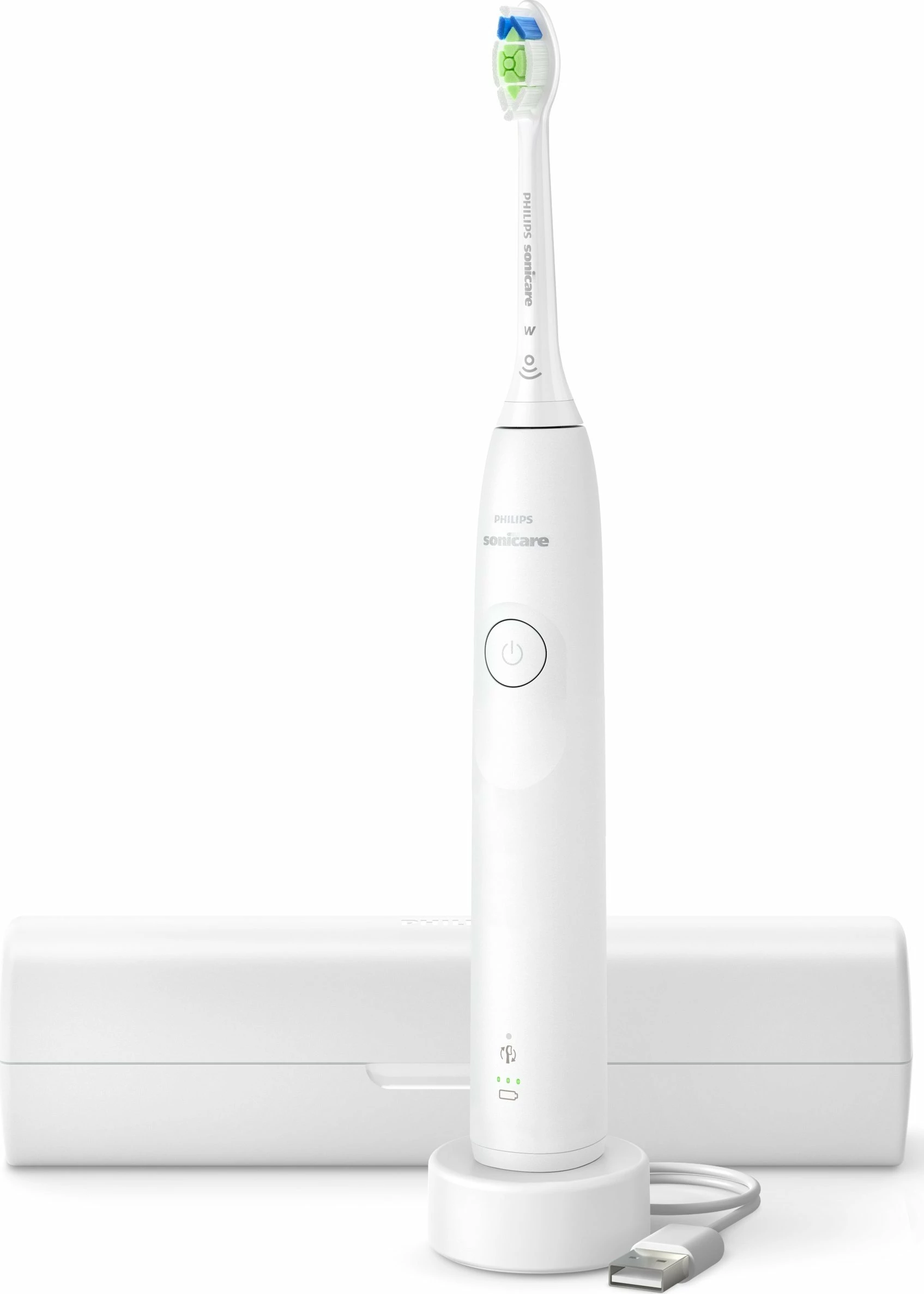 Furçë dhëmbësh elektrike Philips Sonicare 5300 HX7108/02, e bardhë, set me karikues dhe kuti udhëtimi