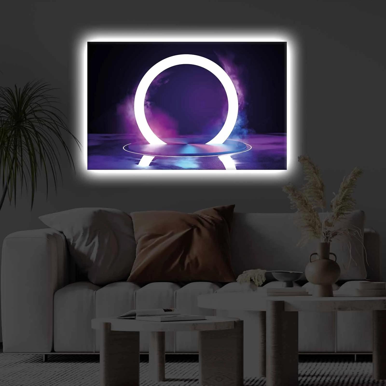 Pikturë dekorative me LED, shumëngjyrëshe, 45x70cm, Wallity 4570KTLGDACT-004