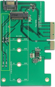 Kartelë zgjerimi PCIe DeLOCK 89381, adaptor M.2 + SATA 3.0, jeshile
