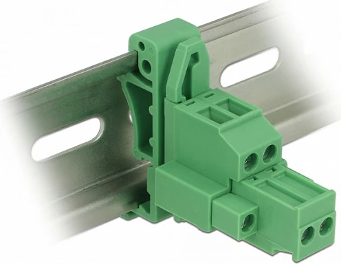 Bllok terminal DeLOCK 65931, montim DIN rail, 2 pika lidhjeje, AWG 24-12, i gjelbër