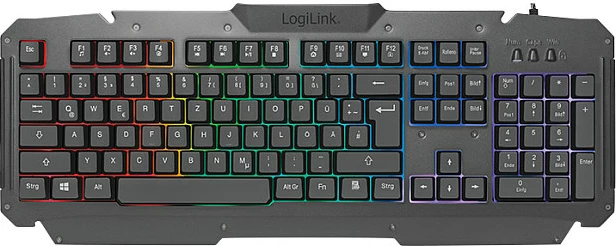 Set gaming LogiLink tastierë + Maus + Mauspad, USB, RGB, 2400 DPI, i zi