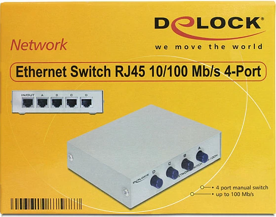 Switch DeLOCK 87588, RJ-45 10/100Mbps, 4 porta, manual, bezhë