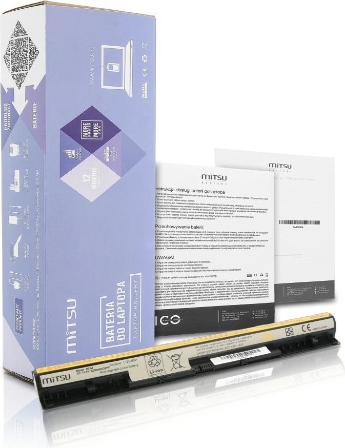 Bateri laptop Mitsu BC/LE-G500 për Lenovo IdeaPad G500s, G510s, Z710, 2200 mAh, 14.4-14.8V, e zezë