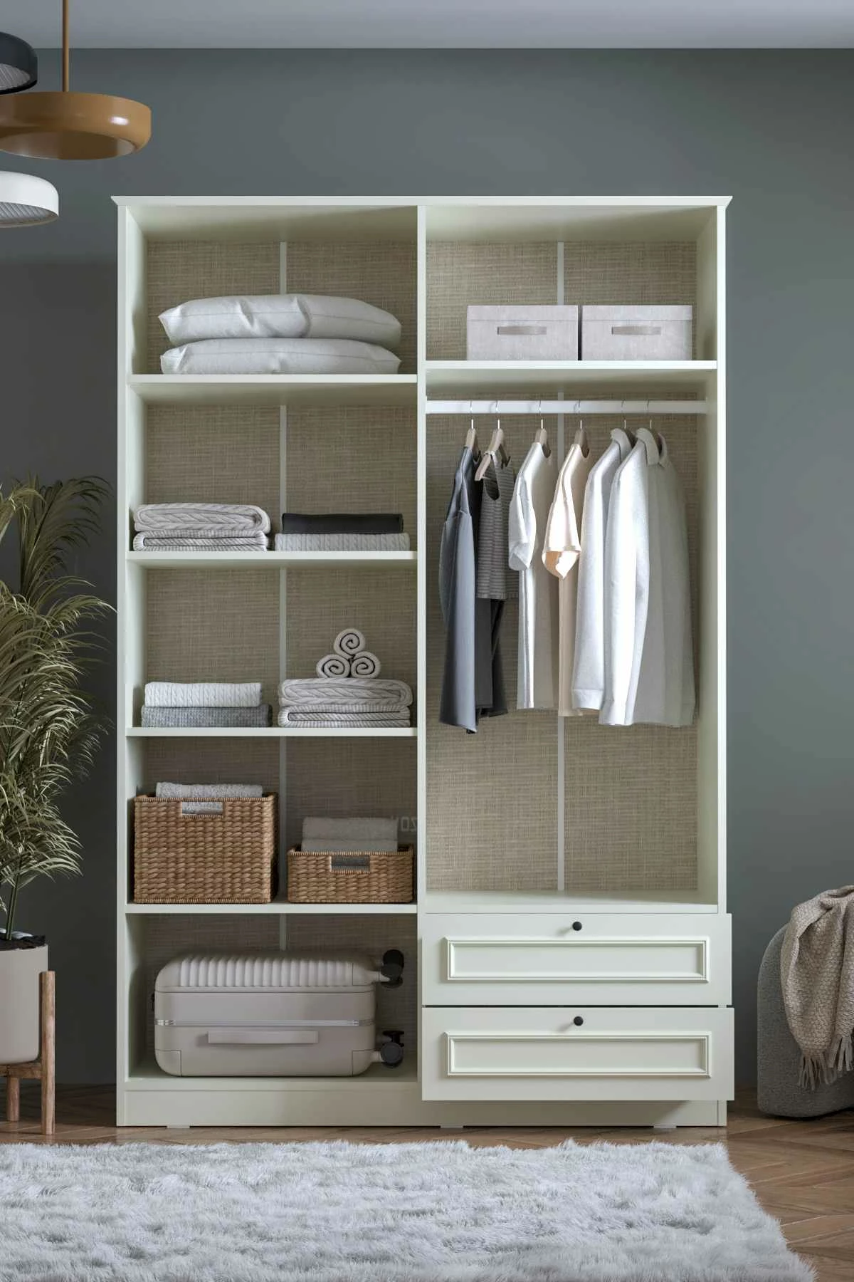 Dollap për rroba, ngjyrë e bardhë, Skye Decor Mira 210