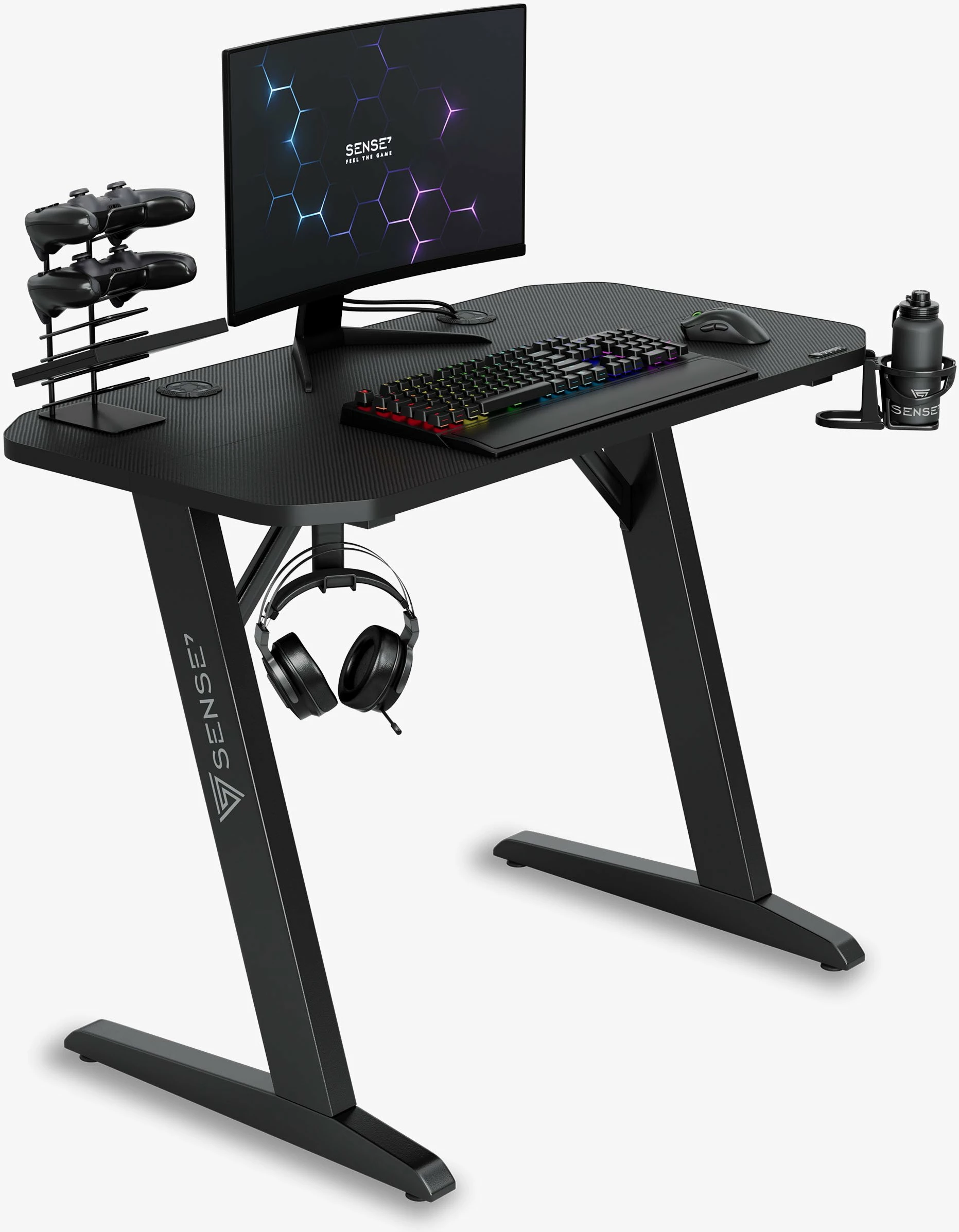Tavolinë gaming SENSE7 Nomad Basic 100x50 cm 75 cm, e zezë