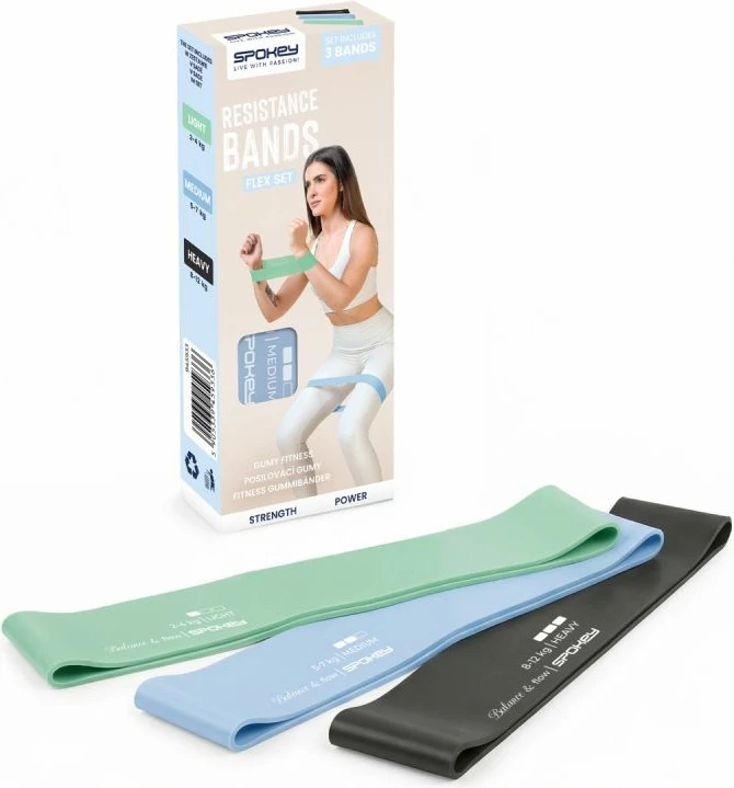 Set shirita rezistence Spokey FLEX, të zeza [Madhësia: 50 x 5 cm]