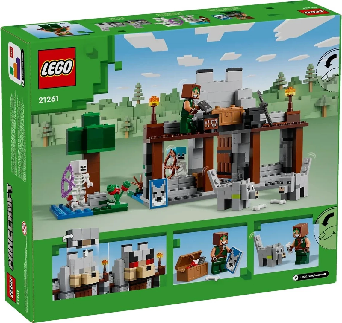 Set LEGO Minecraft 21261 The Wolf Stronghold, 312 pjesë, 3 minifigura