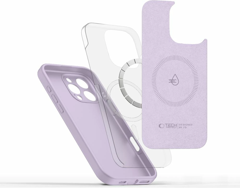 Mbështjellës Tech-Protect Liquid Silicone MagSafe për iPhone 16 Pro Max, Vjollcë