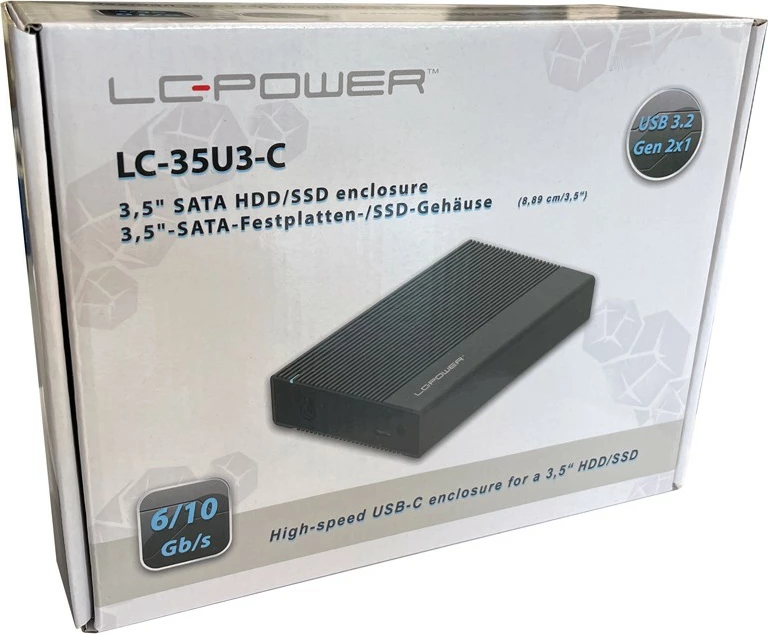 Kasë LC-Power LC-25U3-C, 2.5 inch, USB Type-C, e zezë