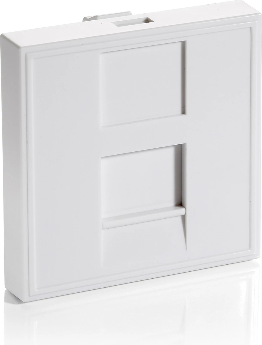 Insert modular francez Equip, 1-port, plastikë, 45x45mm, bardhë