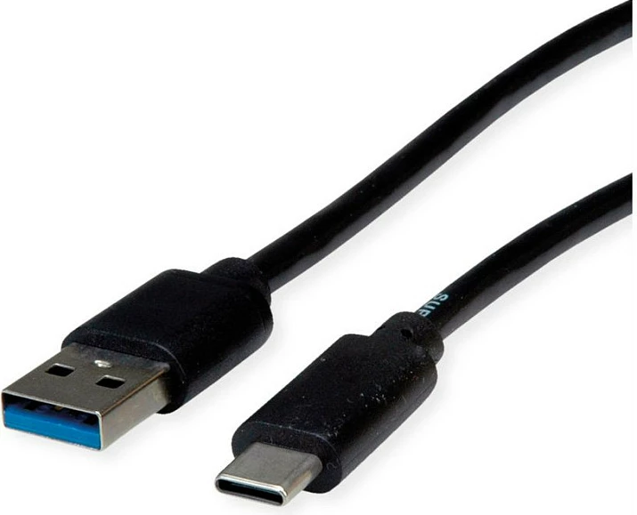Kabllo USB ROLINE RM USB 3.2 Gen 1, USB-A në USB-C, 1 m, e zezë