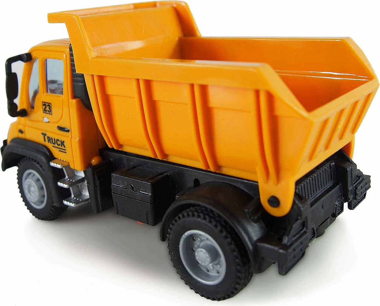 Kamion lodër me telekomandë AMEWI Mini Truck 1:64, bateri 500 mAh, me drita, zi/verdhë