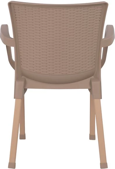 Karrige me krahë, polipropilenë, këmbë alumini, FH5591.02, ngjyrë kapuçino, 60x60x82 cm