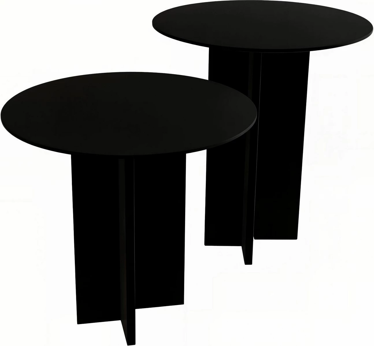 Set tavolinash kafeje Skye Decor, Leo (55 + 45), ngjyrë e zezë