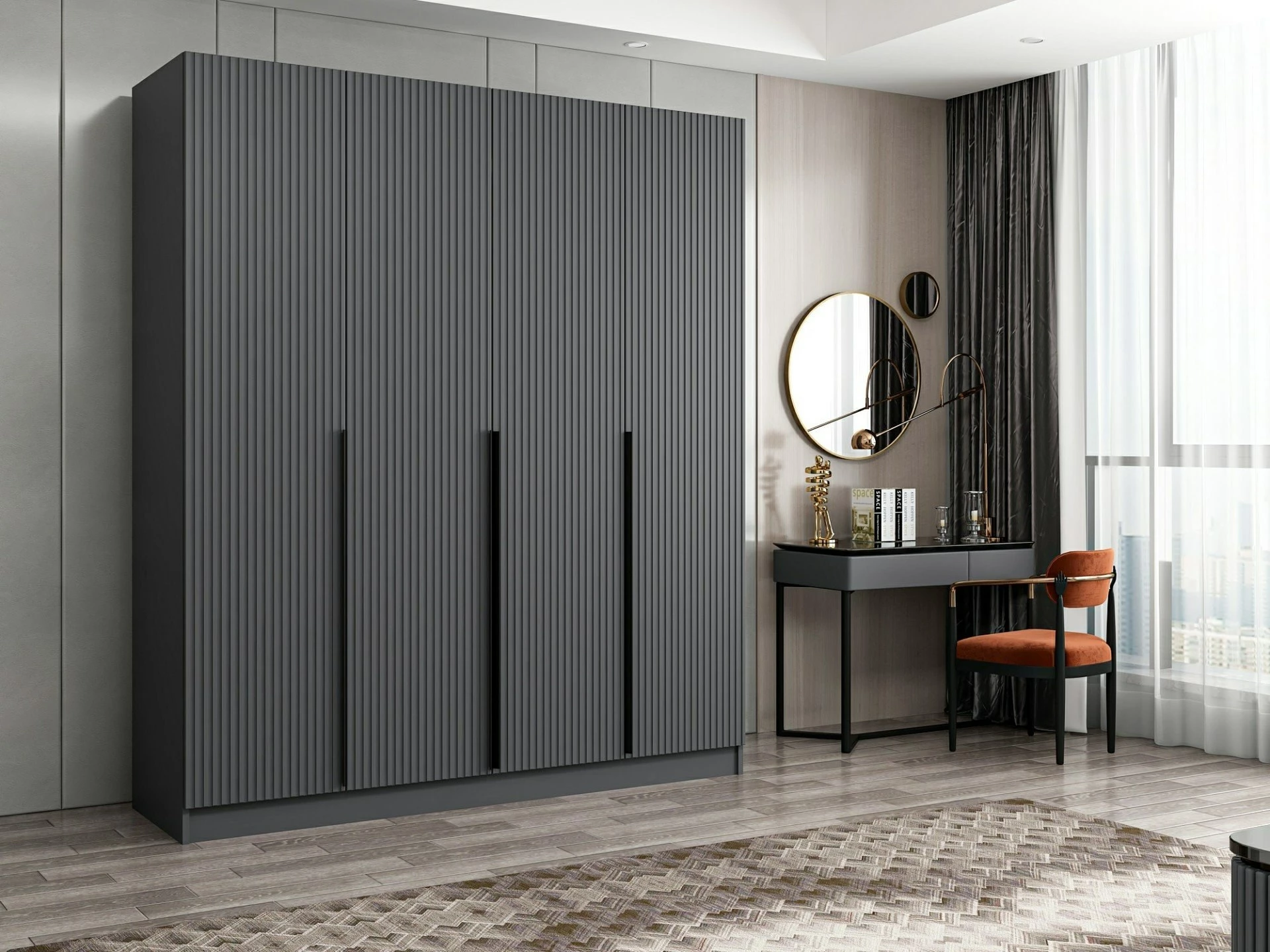 Dollap Hanah Home, Kale Plus, anthracite, 180x210x52cm