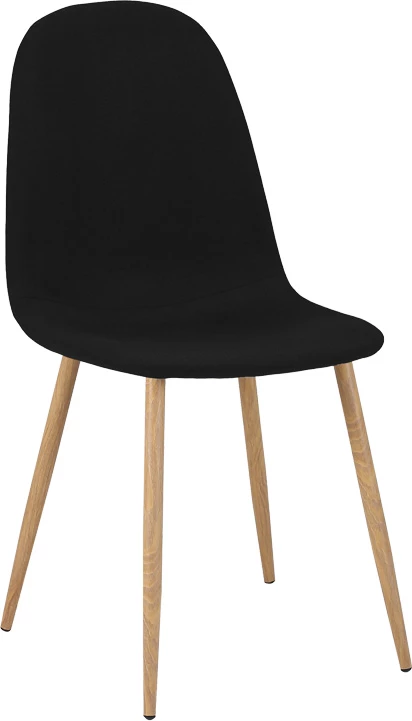 Set tavoline me karrige Bella-Balou, 5 pjesë, MDF e zezë, pëlhurë e zezë, D100x73cm