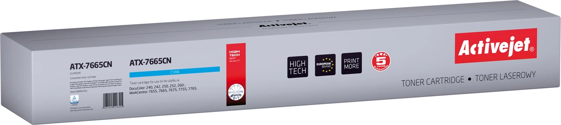 Toner zëvendësues Activejet ATX-7665CN për printer Xerox, i kaltër