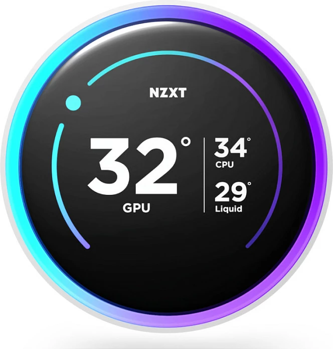 Ftohës uji AIO NZXT Kraken Elite V2 240 RGB, LCD Display, 2x120mm, i bardhë