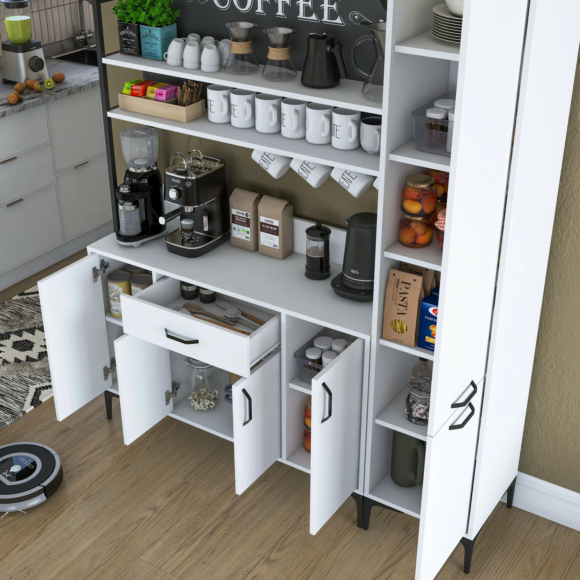 Dollap shumëpërdorimësh, ngjyrë e bardhë, Hanah Home JE149 - 3081