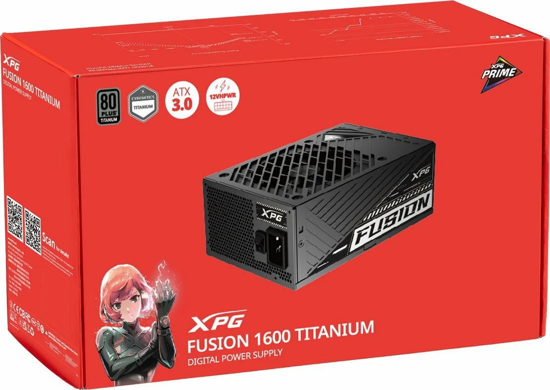 Furnizues energjie (PSU) XPG Fusion 1600 Titanium 1600W, ATX 3.0, 80 Plus Titanium, fully modular, i zi