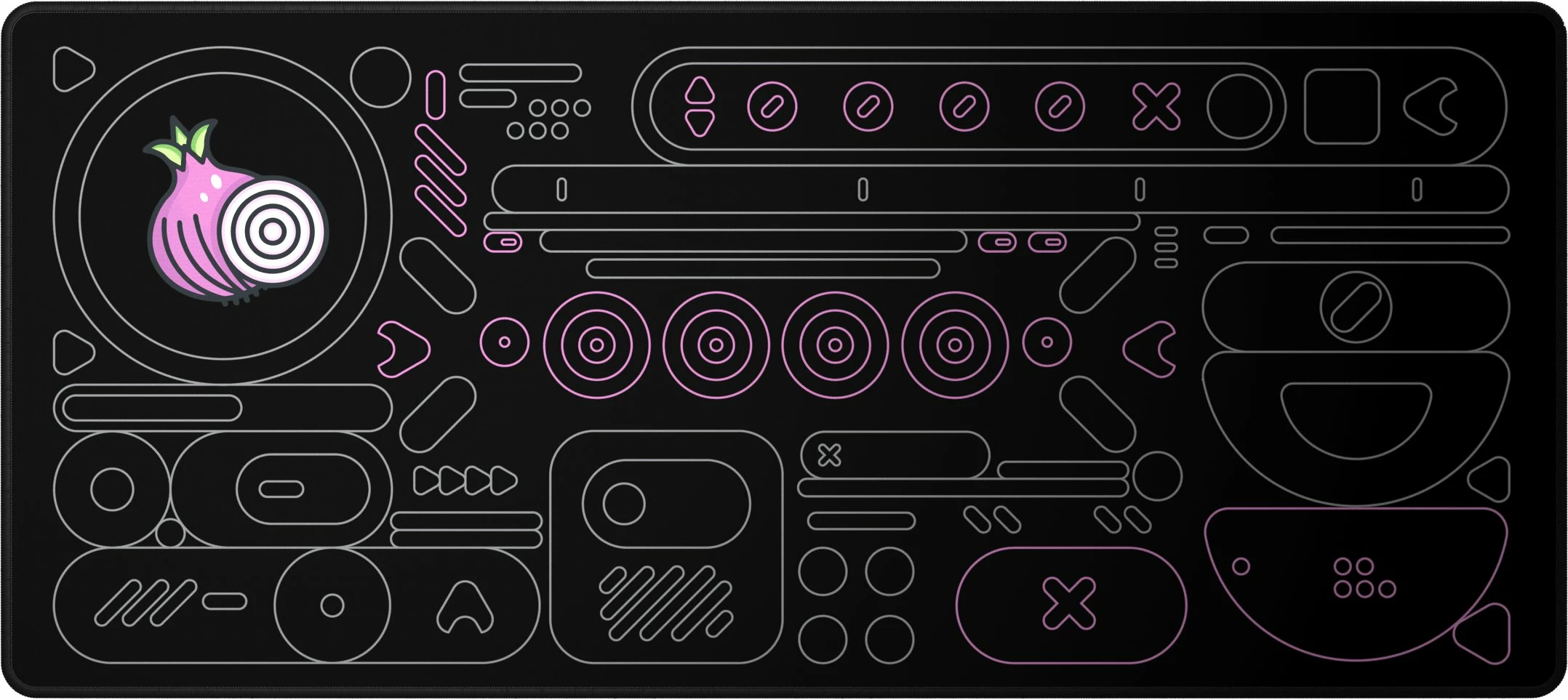 Mauspad gaming Dark Project Onionite Dark Pattern DPMP_ONIPAT_DARK_XL XL 900x400mm, i zi