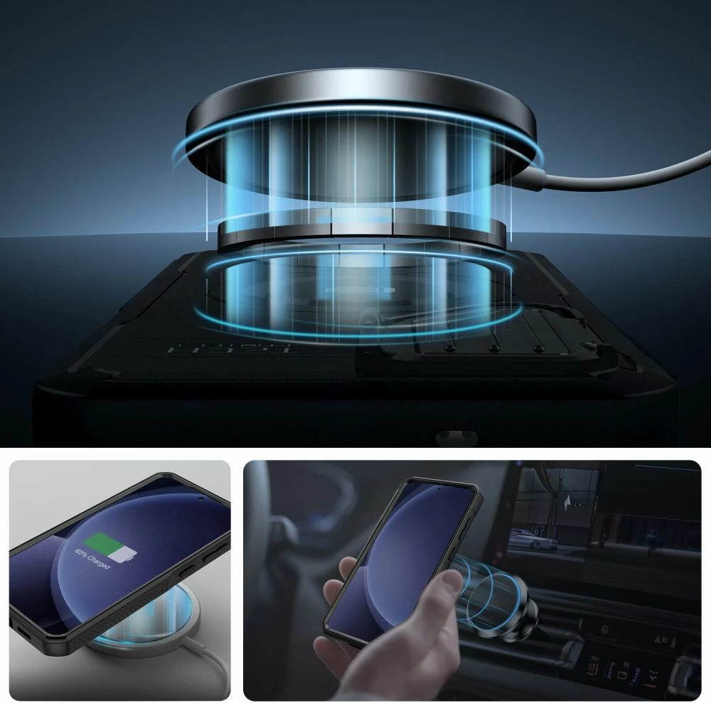 Mbështjellës Tech-Protect Kevlar MagSafe+ për Samsung Galaxy S25 Plus, i zi