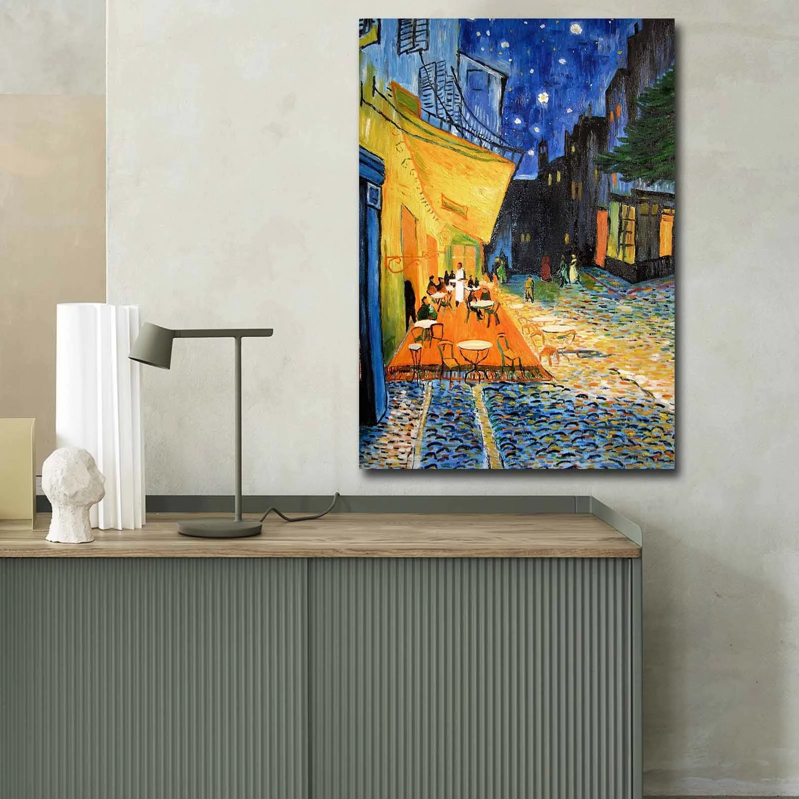 Pikturë dekorative në kanavacë, art i Van Gogh-ut, shumëngjyrëshe, 70x100cm, kornizë druri
