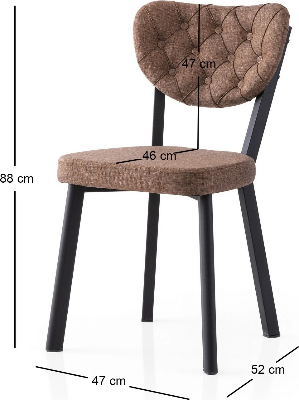 Set karrigesh (2 copë) Skye Decor, Enzo - 815 V2, ngjyrë e zezë dhe kafe