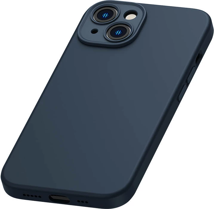 Mbështjellës magnetik Baseus Liquid Silica me xham të temperuar për iPhone 14 Plus, kaltër