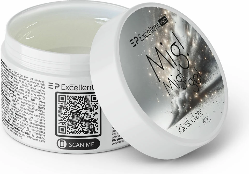 Xhel ndërtues për thonj për femra Excellent PRO Mig! Mig! Ideal Clear 30g