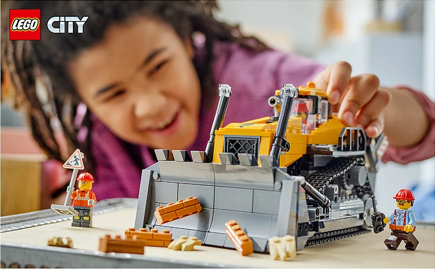 Set ndërtimi LEGO City Bulldozer i Verdhe 60466, 682 copë, 8+ vjeç, shumëngjyrësh