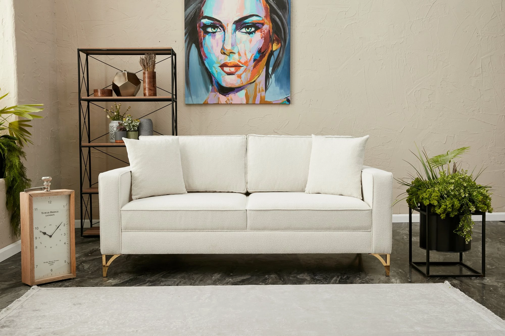 Divan dy vendësh Atelier del Sofa, Berlin, krem, ar
