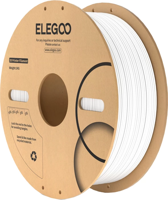 Filament ABS për printer 3D, Elegoo, 50.203.0642, 1 kg, i bardhë
