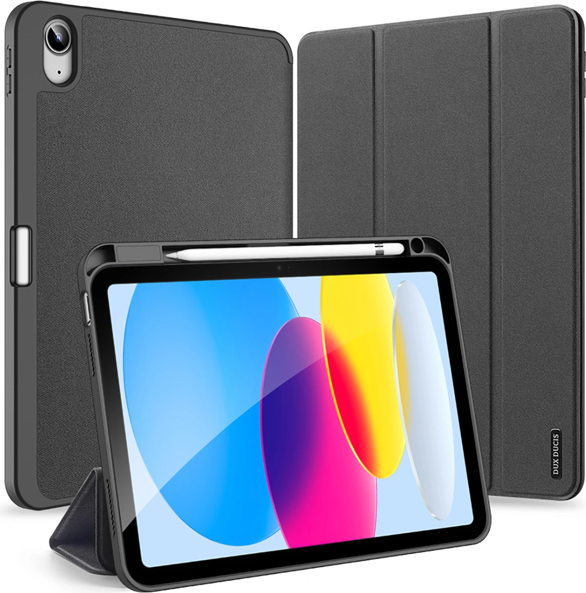 Mbështjellës tablet Dux Ducis Domo, për iPad 10.9'' 2022 (10 gjeneratë), Smart Cover me stand, auto sleep, i zi