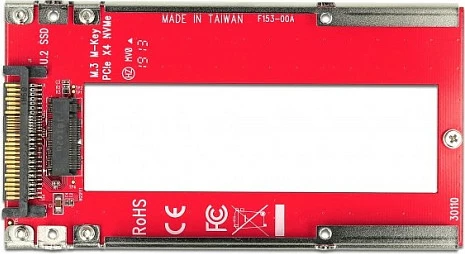 Konverter DeLOCK U.2 në M.3/NF1, NVMe, 32 Gbit/s, kuq/argjend