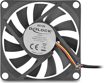 Ventilator axial DeLOCK 12V DC, 70x70x10 mm, 4-pin, i zi