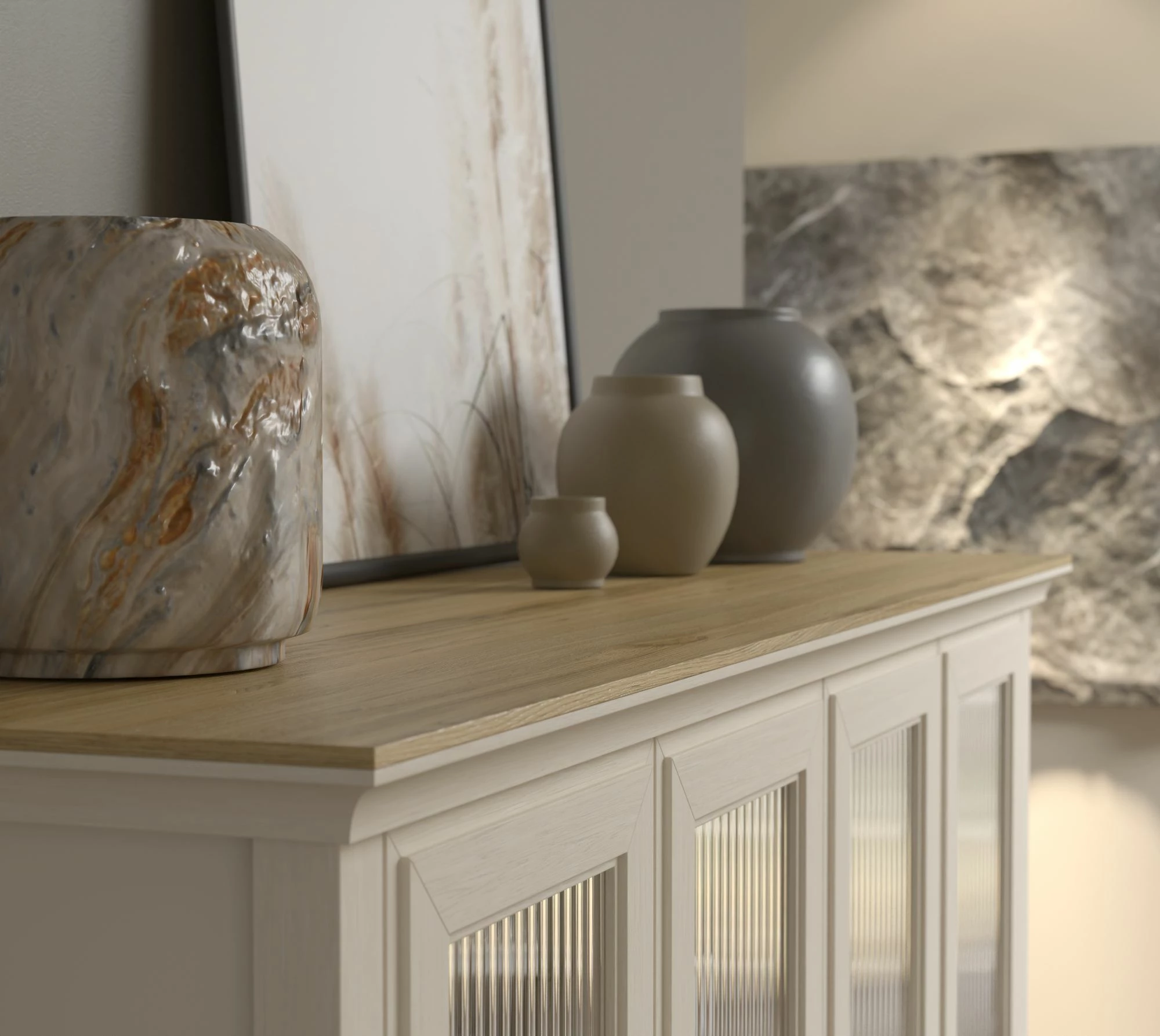 Dollap multifunksional Skye Decor, FRN-21029, krem, lis, gri