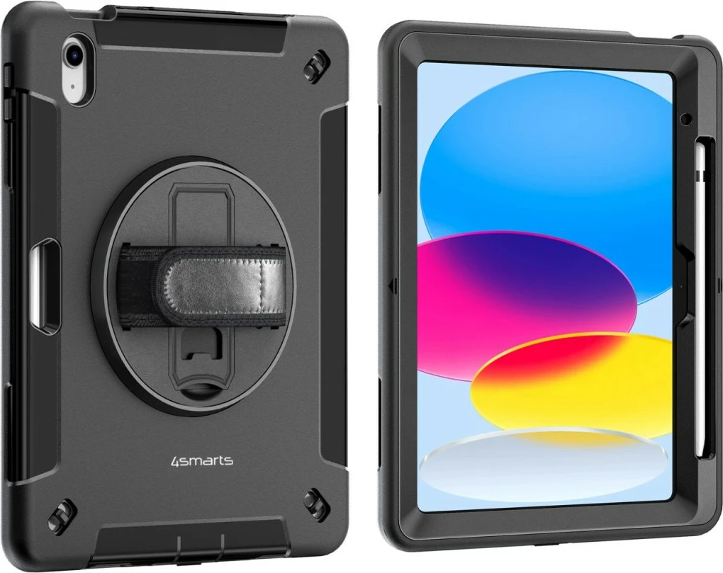 Mbështjellës 4smarts Rugged Case Grip, Apple iPad 10.9 10th Gen.(2022), i zi