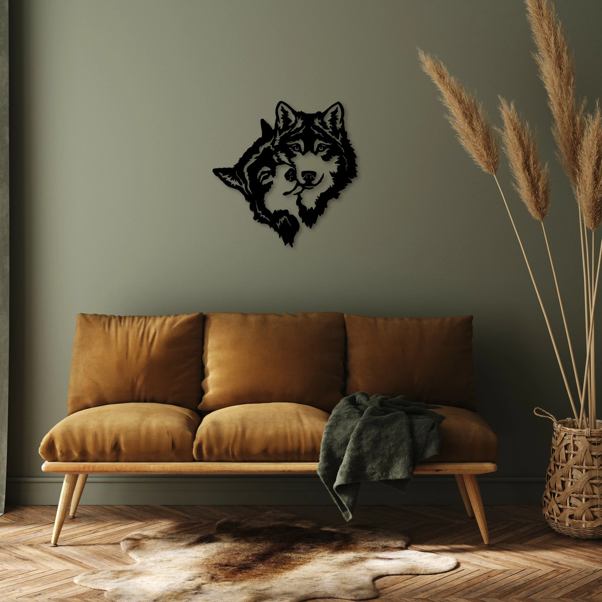Aksesor dekorativ metalik për mur Wallity, its Love, ngjyrë e zezë, 54x54cm