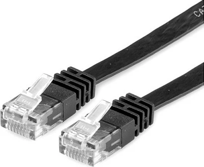 Kabllo rrjeti VALUE Cat.6 e sheshtë, 5 m, RJ-45, U/UTP, e zezë