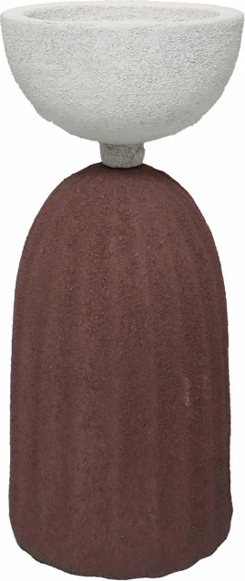 Mbajtëse qirinjsh NATHEN, alumin, terrakotë-bardhë, 9x9x19cm