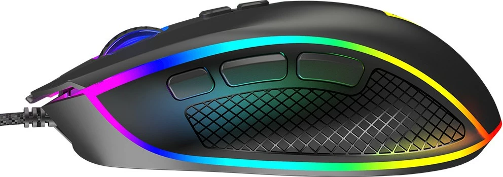 Maus MODECOM Volcano Veles M-MC-VELES-100, optik gaming, wired USB, 12800 DPI, 8 butona, RGB, i zi