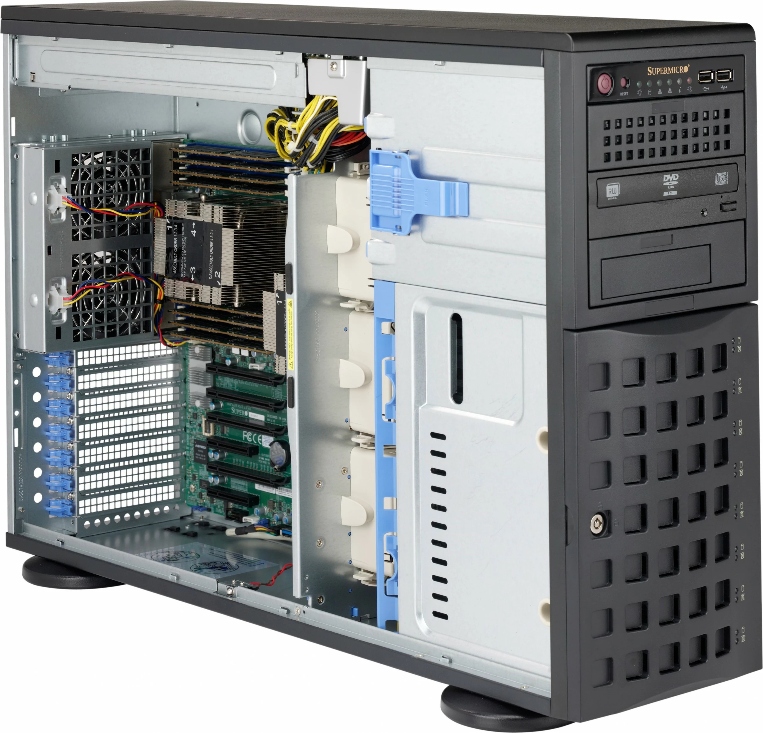 Kasë server Supermicro CSE-745BAC-R1K23B, Full Tower, 4U, 1230W, e zezë
