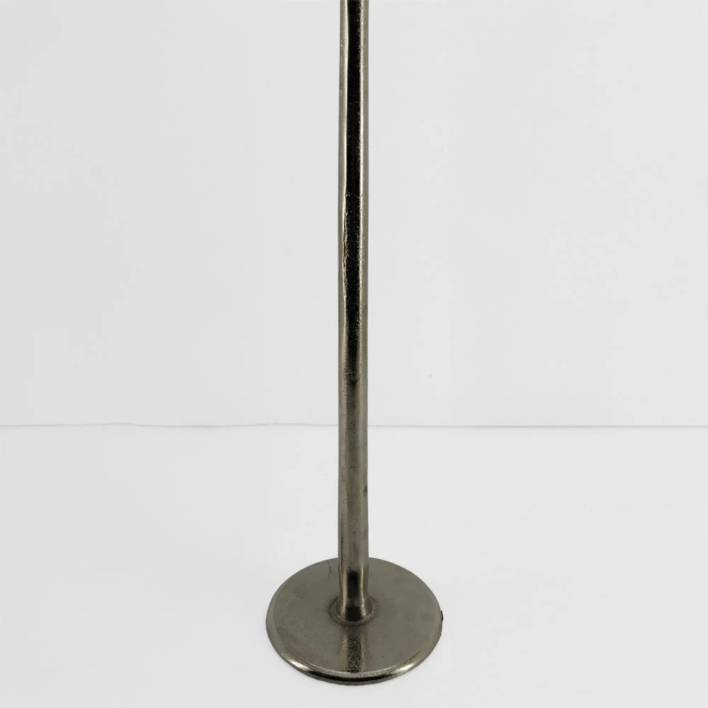 Mbajtëse qirinjsh STELLA, alumin, argjend, 13x13x48cm