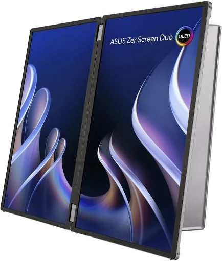 Monitor portabël, Asus, ZenScreen Duo OLED MQ149CD (90LM0AKV-B01N70), 14" dy-ekranësh, i zi