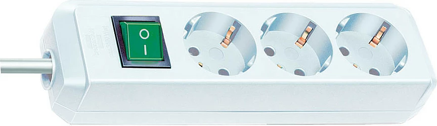 Zgjatës rryme Brennenstuhl ECO-Line, 3 prizë, kabllo 3 m, switch, bardhë